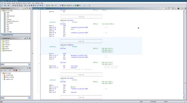 A screenshot from Ghidra showing the function located at 0xfea4 partially annotated