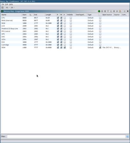 The completed memory map shown in Ghidra, with all peripheral address space allocated